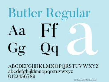 Butler Regular 1.000 Font Sample