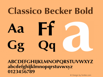Classico Becker Bold Version 1.05 Font Sample