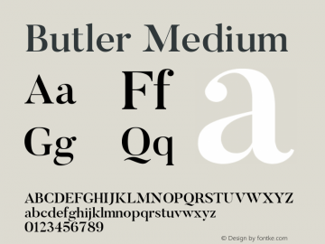 Butler Medium 1.000 Font Sample