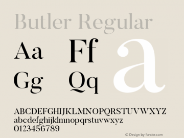 Butler Regular 1.000 Font Sample