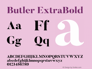 Butler ExtraBold 1.000 Font Sample