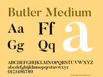 Butler Medium 1.000 Font Sample