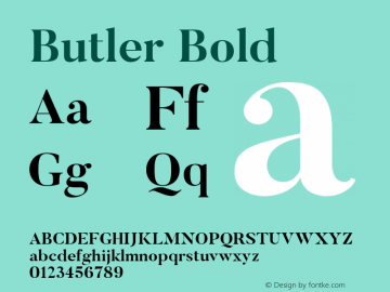 Butler Bold 1.000 Font Sample