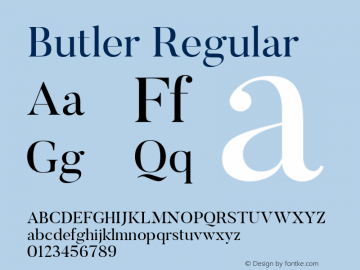Butler Regular 1.000 Font Sample