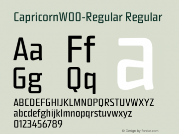 CapricornW00-Regular Regular Version 1.00 Font Sample