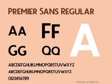 Premier Sans Regular 1.000 Font Sample