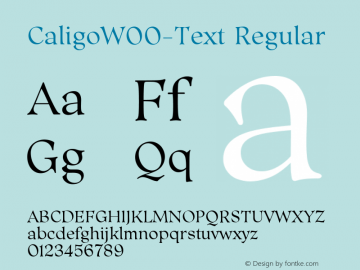 CaligoW00-Text Regular Version 1.00图片样张