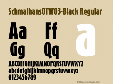 SchmalhansOTW03-Black Regular Version 7.504 Font Sample