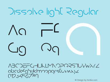 Dissolve light Regular Unknown Font Sample