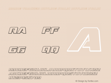 Drone Tracker Outline Italic Outline Italic Version 1.0; 2016 Font Sample