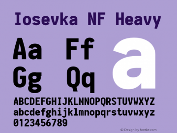 Iosevka NF Heavy 1.8.4; ttfautohint (v1.5) Font Sample