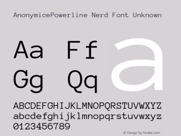 AnonymicePowerline Nerd Font Unknown Version 1.002图片样张