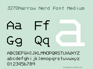 3270Narrow Nerd Font Medium Version 001.000;Nerd Fonts 0 Font Sample