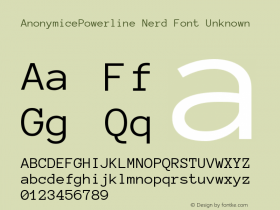 AnonymicePowerline Nerd Font Unknown Version 1.002 Font Sample