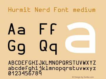 Hurmit Nerd Font medium Version 1.21;Nerd Fonts 0.8. Font Sample