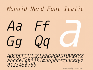 Monoid Nerd Font Italic Version 0.61;Nerd Fonts 0.8.图片样张