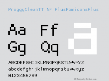 ProggyCleanTT NF PlusPomiconsPlus 2004/04/15图片样张