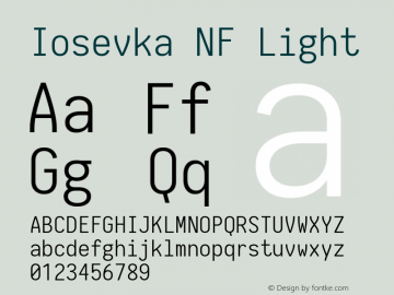 Iosevka NF Light 1.8.4; ttfautohint (v1.5)图片样张