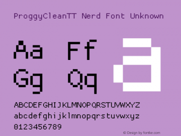 ProggyCleanTT Nerd Font Unknown 2004/04/15图片样张