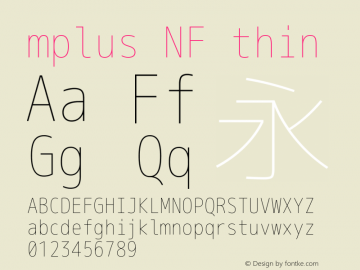 mplus NF thin Version 1.018;Nerd Fonts 0.8 Font Sample