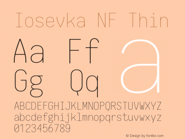 Iosevka NF Thin 1.8.4; ttfautohint (v1.5)图片样张