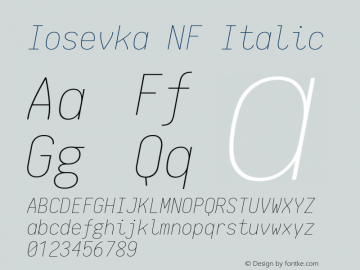 Iosevka NF Italic 1.8.4; ttfautohint (v1.5)图片样张