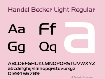 Handel Becker Light Regular Version 1.05图片样张