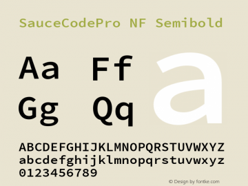 SauceCodePro NF Semibold Version 2.010;PS 1.000;hotconv 1.0.84;makeotf.lib2.5.63406图片样张