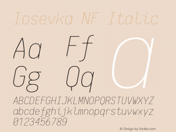 Iosevka NF Italic 1.8.4; ttfautohint (v1.5)图片样张