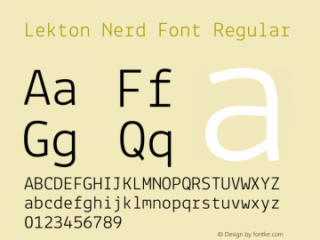 Lekton Nerd Font Regular Version 34.000图片样张