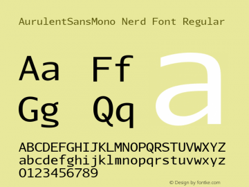 AurulentSansMono Nerd Font Regular Version 2007.05.04 Font Sample