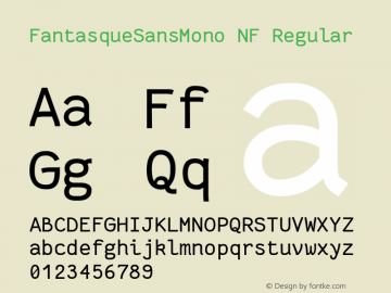 FantasqueSansMono NF Regular Version 1.7.1 ; ttfautohint (v1.4.1.16-c0b8) Font Sample