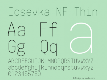 Iosevka NF Thin 1.8.4; ttfautohint (v1.5)图片样张