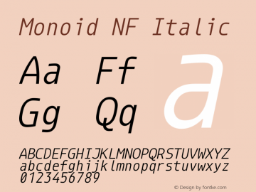 Monoid NF Italic Version 0.61;Nerd Fonts 0.8.图片样张