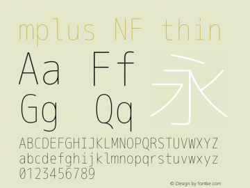 mplus NF thin Version 1.018;Nerd Fonts 0.8 Font Sample