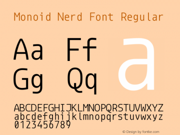 Monoid Nerd Font Regular Version 0.61;Nerd Fonts 0.8. Font Sample