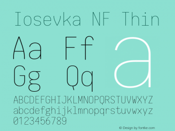 Iosevka NF Thin 1.8.4; ttfautohint (v1.5)图片样张