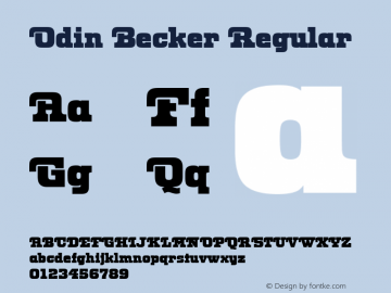 Odin Becker Regular Version 1.05 Font Sample