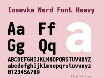 Iosevka Nerd Font Heavy 1.8.4; ttfautohint (v1.5) Font Sample