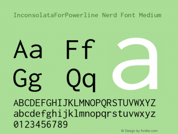 InconsolataForPowerline Nerd Font Medium Version 001.010;Nerd Fonts 0图片样张