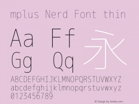 mplus Nerd Font thin Version 1.018;Nerd Fonts 0.8图片样张