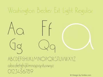 Washington Becker Ext Light Regular Version 001.005图片样张