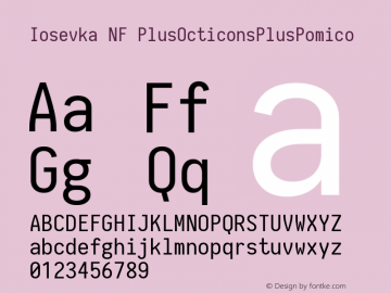 Iosevka NF PlusOcticonsPlusPomico 1.8.4; ttfautohint (v1.5)图片样张