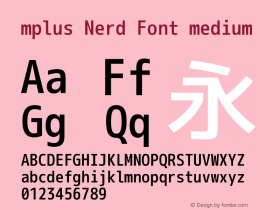 mplus Nerd Font medium Version 1.018;Nerd Fonts 0.8图片样张