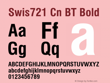 Swis721 Cn BT Bold Version 1.01 emb4-OT图片样张
