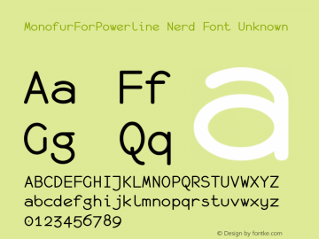 MonofurForPowerline Nerd Font Unknown 1.0 2000-03-28图片样张