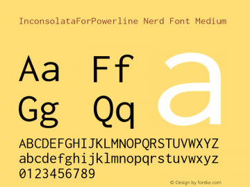 InconsolataForPowerline Nerd Font Medium Version 001.010;Nerd Fonts 0图片样张