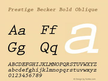 Prestige Becker Bold Oblique Version 001.005图片样张