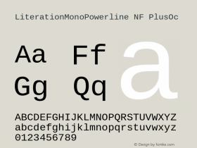 LiterationMonoPowerline NF PlusOc Version 2.00.1 Font Sample