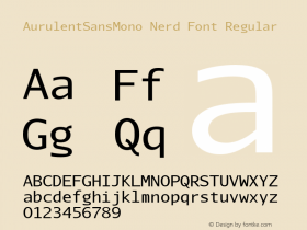 AurulentSansMono Nerd Font Regular Version 2007.05.04图片样张